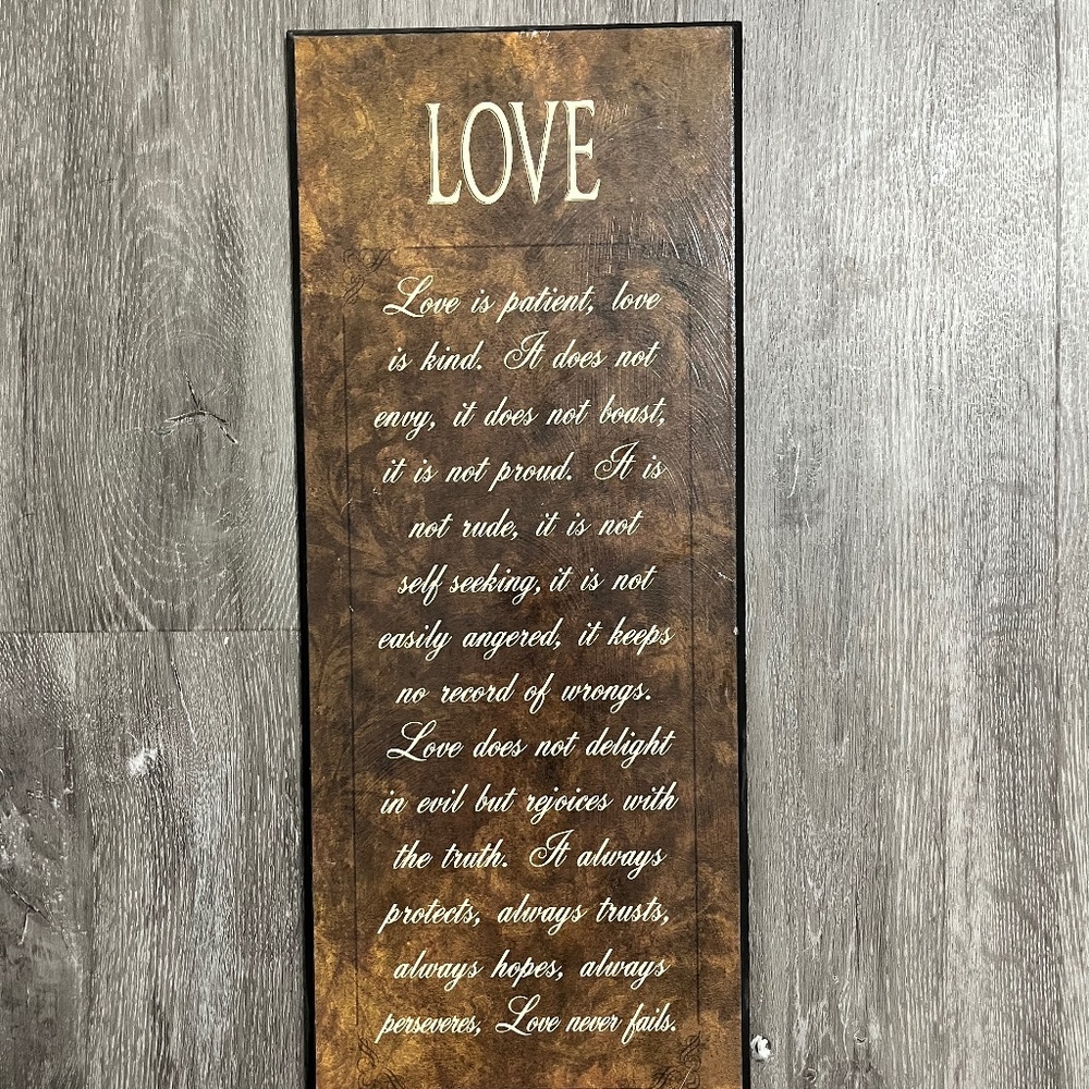 "Love is patient" wall/home decor sign